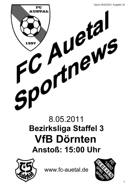 Stadionzeitung vom 08.05.11 - FC Auetal