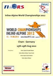 Inline-Alpine World Championships 2012 Cham - Germany 15th ...