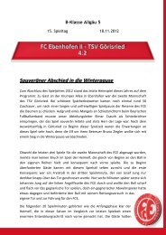 TSV Görisried II 4:2 - FC Ebenhofen