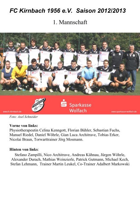 FC Kirnbach 1956 eV Saison 2012/2013