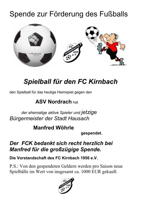 ASV Nordrach - FC Kirnbach 1956 eV