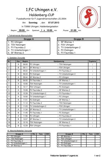 aufgrund großer Resonanz - 1. FC Uhingen 1920