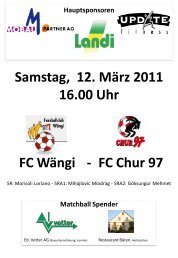 matchflyer - FC Wängi