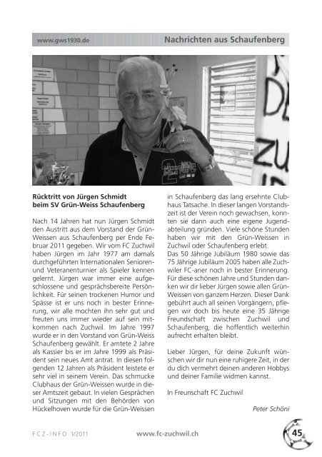 FCZ-INFO 1/2011 - FC Zuchwil