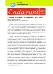 Endavant, Revista del socialisme català - Fundació Rafael Campalans