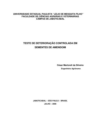 TESTE DE DETERIORAÇÃO CONTROLADA EM ... - Unesp