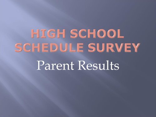 High School Schedule Survey - Fayette County Schools
