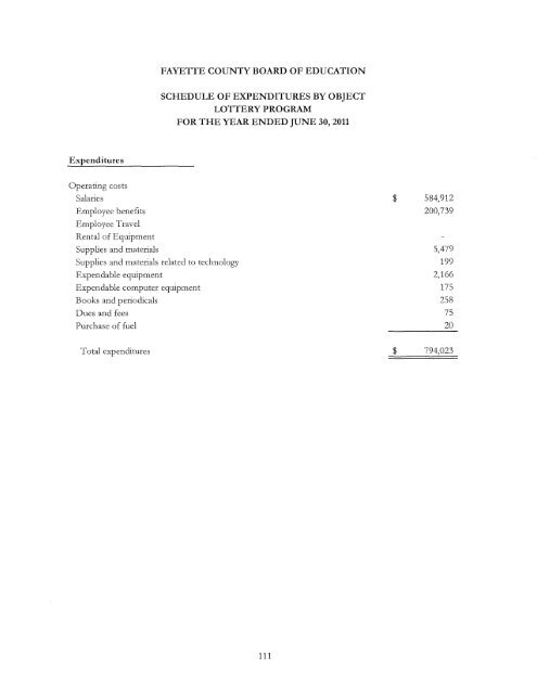 Comprehensive Annual Financial Report Ending June 2011