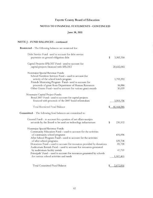 Comprehensive Annual Financial Report Ending June 2011