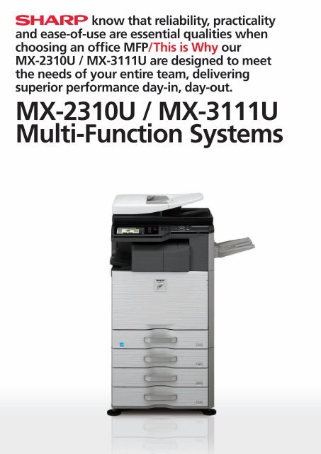 Sharp MX-2310U PDF Brochure - First Class Business Solutions
