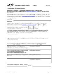 Formulaire de demande d'emploi - FCC-FAC