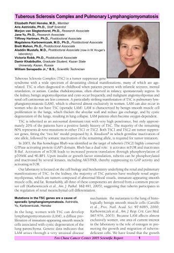 Tuberous Sclerosis Complex and Pulmonary Lymphangiomyomatosis