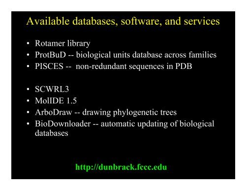 Methods for Protein Structure Prediction - Fox Chase Cancer Center