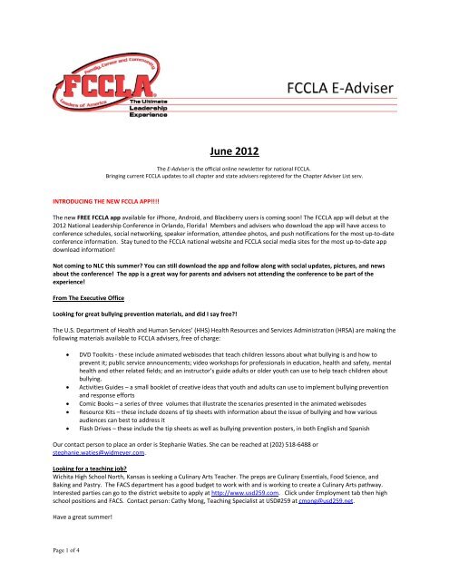 June 2012 - fccla