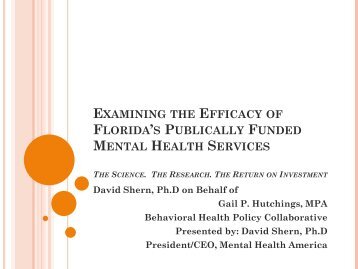 Examining the Efficacy of Florida's Publically Funded Mental Health ...