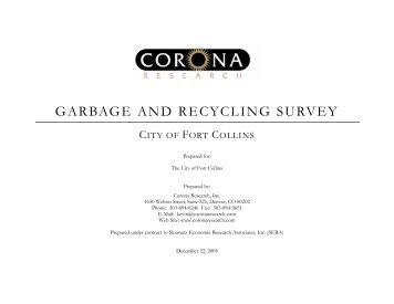 GARBAGE AND RECYCLING SURVEY - City of Fort Collins, CO