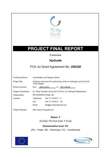 Project final report publishable summary - FCH JU