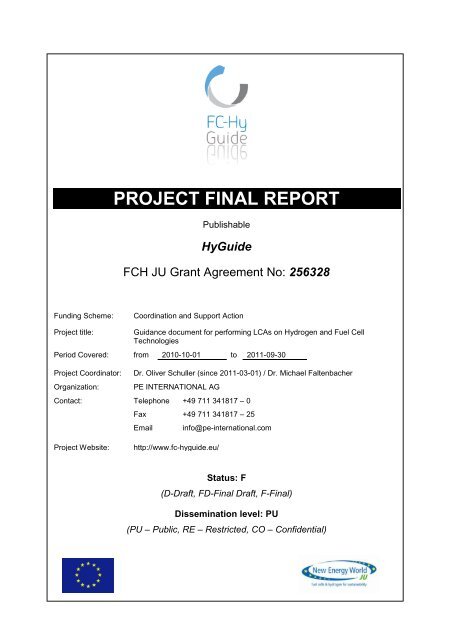 Project final report publishable summary - FCH JU