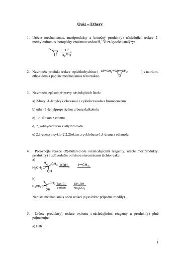 Quiz – Alkeny & Alkadieny