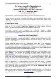 Pokyny pro nastupující první ročníky - Fakulta chemická - Vysoké ...