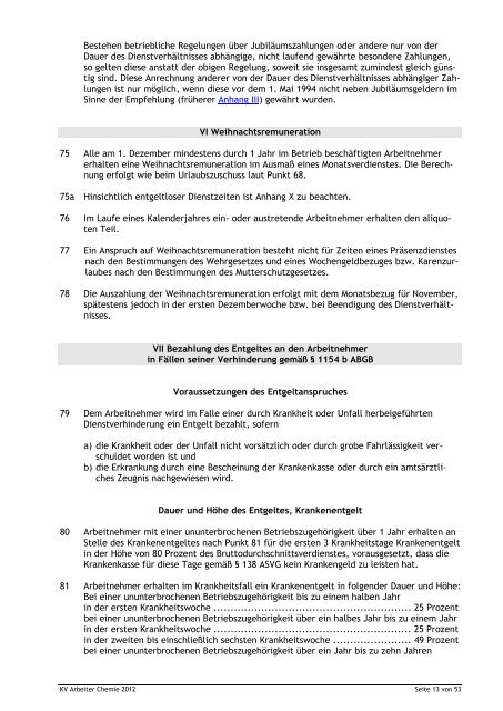 Kollektivvertrag Arbeiter 2012 - FCIO - Fachverband der ...