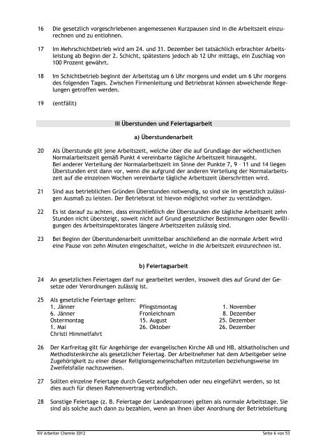 Kollektivvertrag Arbeiter 2012 - FCIO - Fachverband der ...