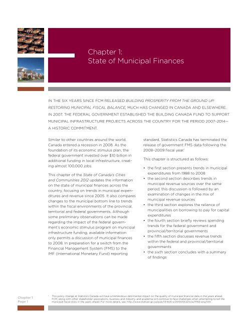 The State of Canada's Cities and Communities 2012 - FCM