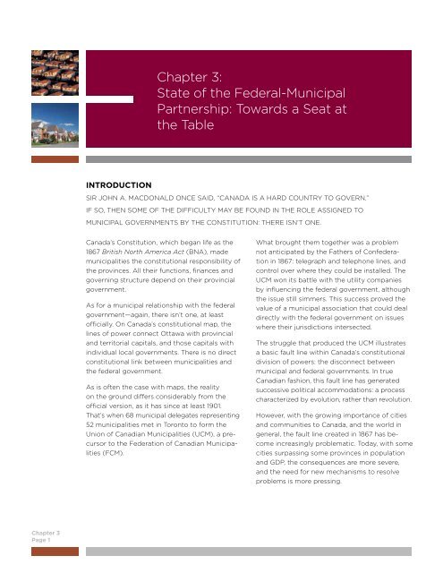 The State of Canada's Cities and Communities 2012 - FCM