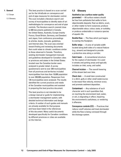 Conveyance and End-of-Pipe Measures for Stormwater - FCM