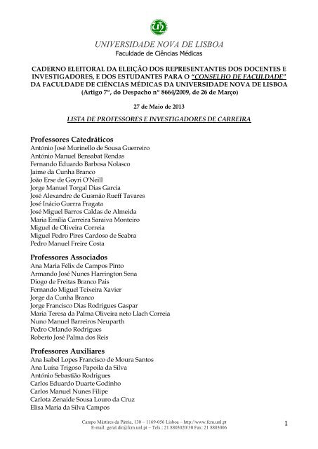 Anexo CIRC N.º 35/2013 - Caderno Eleitoral Eleições C. Faculdade