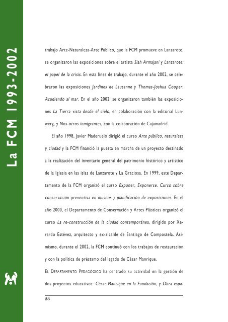 dep art amento de conser v ación y - Fundación César Manrique