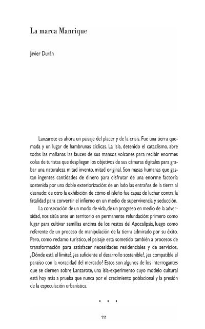 Paisajes del placer, paisajes de la crisis - Fundación César Manrique