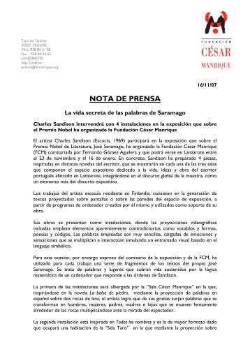 nota de prensa - Fundación César Manrique