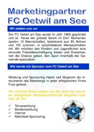 Werbebroschüre FC Oetwil 1 - FC Oetwil am See