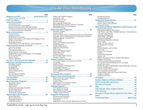 Calendar Handbook - Frederick County Public Schools