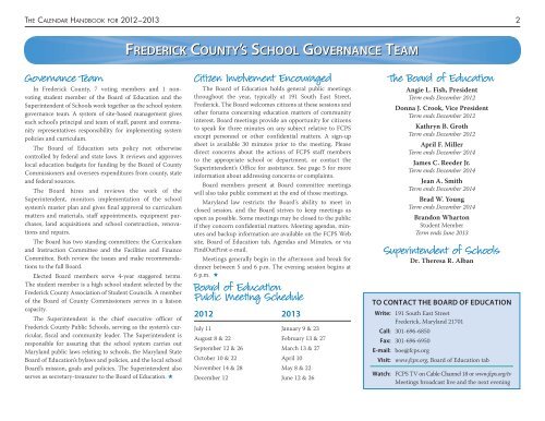 Handbook Only - Frederick County Public Schools