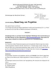 Lehrerfortbildung: Bewertung von Projekten - FCS-Freiburg