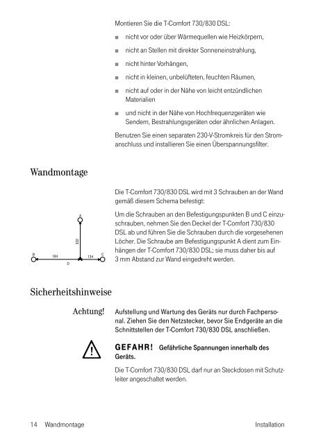 T-Comfort 730/830 DSL - Hilfe & Service - Telekom