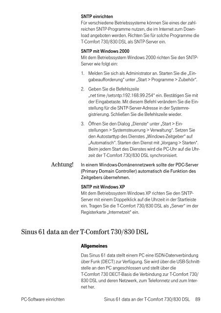 T-Comfort 730/830 DSL - Hilfe & Service - Telekom