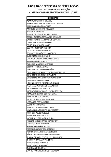 veja a lista de beneficiados/relação de nome ordem alfabética.