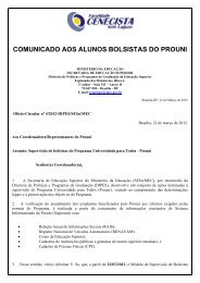 COMUNICADO AOS ALUNOS BOLSISTAS DO PROUNI - Fcsl.edu.br