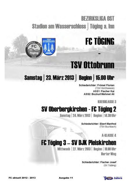 Heft 11 herunterladen - FC Töging