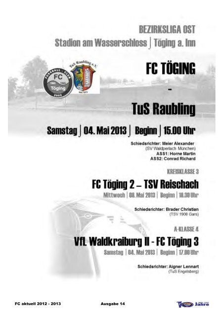 Heft 14 herunterladen - FC Töging