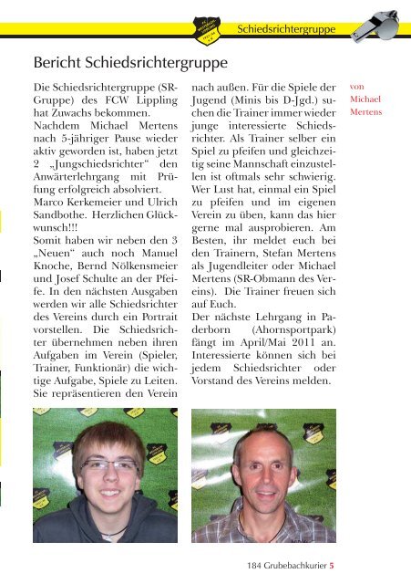 Grubebachkurier Nr. 184 - FC Westerloh-Lippling