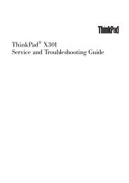 ThinkPad X301 Service and Troubleshooting Guide - Lenovo