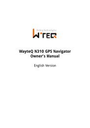 WayteQ N310 GPS Navigator Owner's Manual