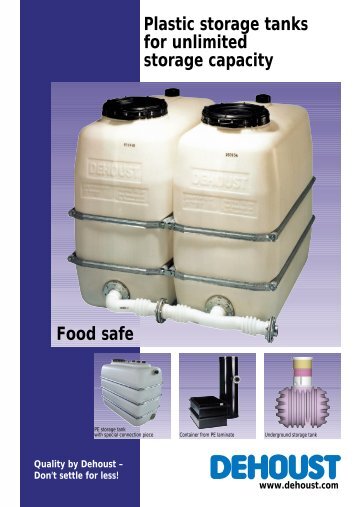 Plastic storage tanks for unlimited storage capacity Food safe