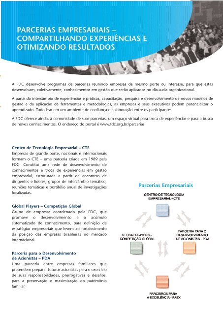 PAEX – PARCEIROS PARA A EXCELÊNCIA - Portal FDC