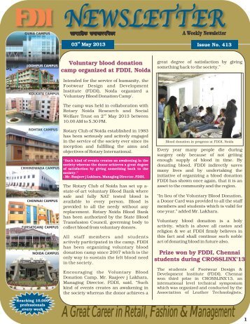 FDDI Newsletter - Footwear Design and Development Institute