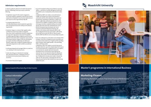 Master S Programme In International Business Marketing Finance